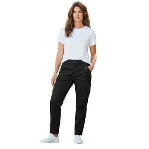 White House Black Market High Rise Slim Ankle Cargo Pants Black Women's Size 12